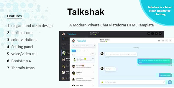 Talkshak Chat Messenger Responsive Template - CodeCanyon Item for Sale