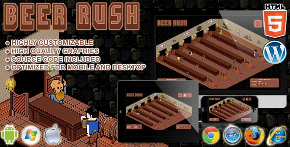 Beer Rush - HTML5 Arcade Game - CodeCanyon Item for Sale