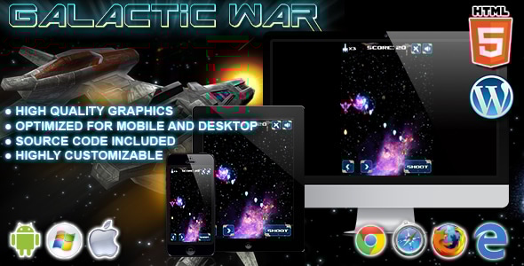 Galactic War - HTML5 Game - CodeCanyon Item for Sale