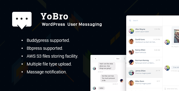 YoBro - WordPress Private Messaging Plugin - CodeCanyon Item for Sale