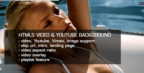 HTML5 Video & Youtube background - CodeCanyon Item for Sale