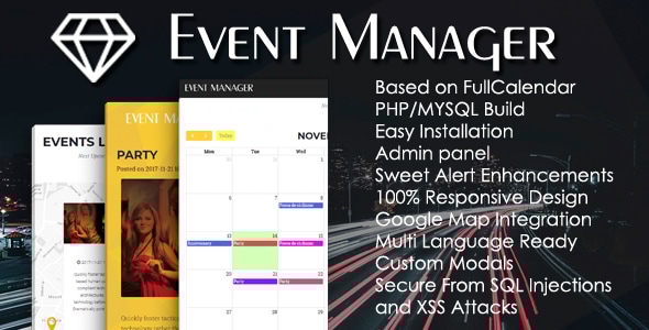 Event Manager PHP Script + Admin panel - CodeCanyon Item for Sale