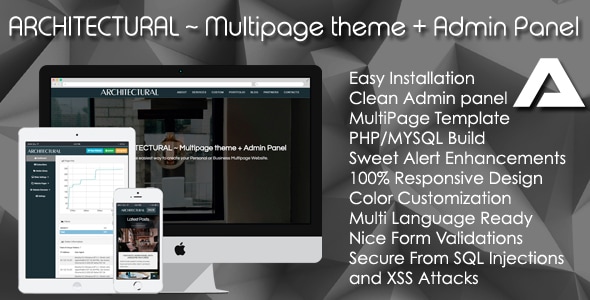 ARCHITECTURAL ~ Multipage theme + Admin Panel - CodeCanyon Item for Sale