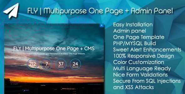 FLY | Multipurpose One Page + Admin Panel - CodeCanyon Item for Sale