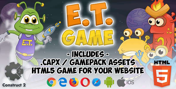 E.T. Game HTML5 Platform - Construct 2 (Assets + .capx + html5 folder) - CodeCanyon Item for Sale