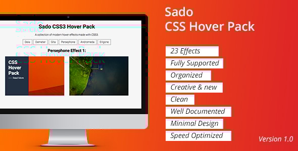 Sado CSS Hover Pack - CodeCanyon Item for Sale