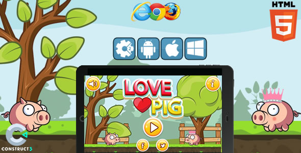 Love Pig - Html5 Game (CAPX) - CodeCanyon Item for Sale