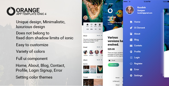 Orange - Ionic 4 Full Multiple Purpose Theme - CodeCanyon Item for Sale