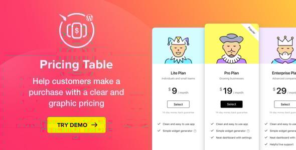 Pricing Table — WordPress Pricing Table Plugin - CodeCanyon Item for Sale