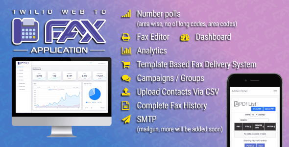 Twilio WEB To Fax Machine System Application PHP Script - CodeCanyon Item for Sale