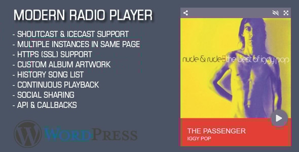 Modern Radio Player Wordpress Plugin - CodeCanyon Item for Sale
