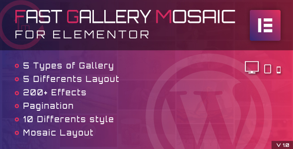 Fast Gallery Mosaic for Elementor WordPress Plugin - CodeCanyon Item for Sale