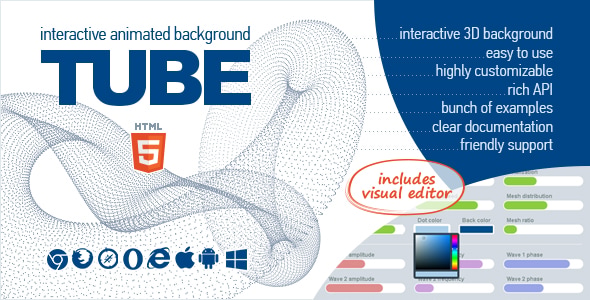 TUBE - Interactive Animated 3D Background - CodeCanyon Item for Sale