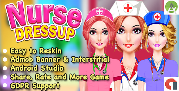 Beautiful Nurse Dress Up Game For Kids + Admob + GDPR + Android Studio + Ready For Publish - CodeCanyon Item for Sale