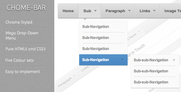 Chrome-Bar Mega Navigation System - CodeCanyon Item for Sale