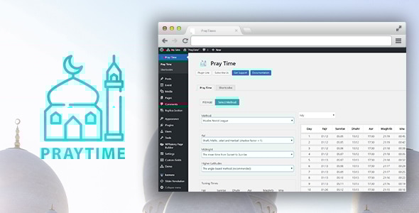 PrayTimes - Islamic Prayer Time WordPress Plugin - CodeCanyon Item for Sale