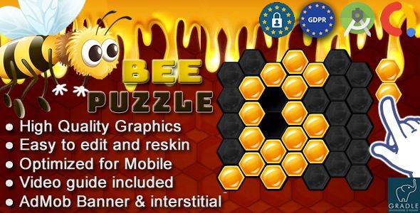 BEE PUZZLE (Admob + GDPR + Android Studio) - CodeCanyon Item for Sale