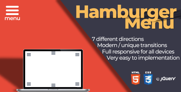 Hamburger Menu | Responsive - CodeCanyon Item for Sale