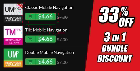 3 in 1 Responsive Nav Menu Bundle Pack - CodeCanyon Item for Sale