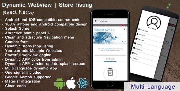 Dynamic Webview | Web2app | iOS | Android | React Native - CodeCanyon Item for Sale