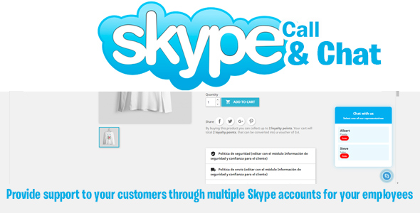 Prestashop Skype Call / Chat Button - CodeCanyon Item for Sale