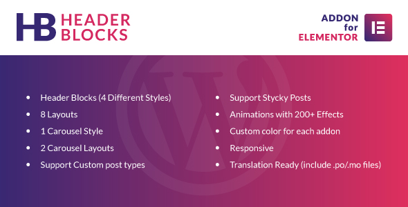 Header Blocks for Elementor - WordPress Plugin - CodeCanyon Item for Sale
