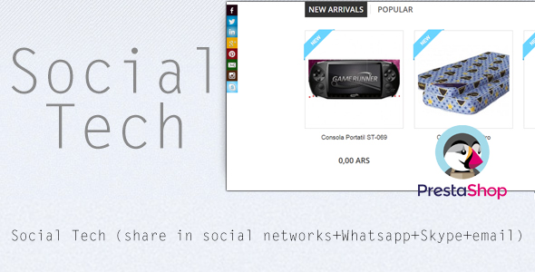 Social Tech / Share (social networks+SKype+Whatsapp) Prestashop Module - CodeCanyon Item for Sale