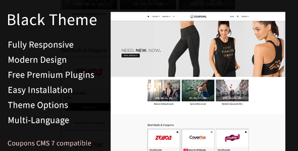 Black Theme for Coupons CMS - CodeCanyon Item for Sale