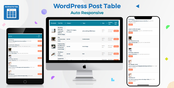 WordPress Post Table - CodeCanyon Item for Sale