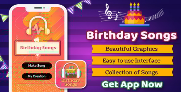 Birthday Songs maker ( android 10 ) - CodeCanyon Item for Sale