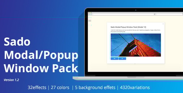 Sado Modal / Pop up Window Pack - CodeCanyon Item for Sale