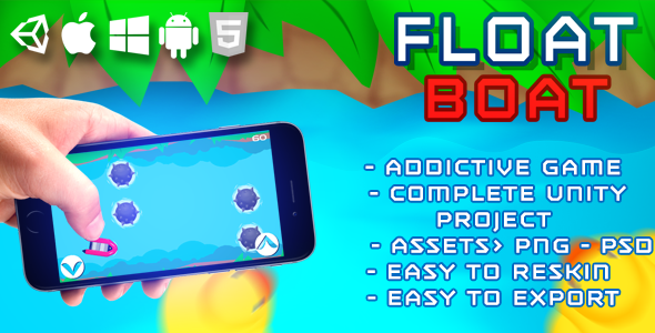 Float Boat - HTML5 Game (HTML5 Build + Unity Project + Assets) - CodeCanyon Item for Sale
