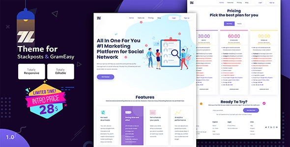 ZEZ – Theme for Stackposts and GramEasy - CodeCanyon Item for Sale