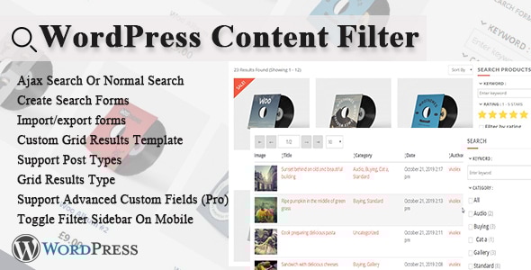 WordPress Content Filter - CodeCanyon Item for Sale