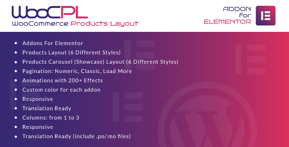 WooCommerce Products Layout for Elementor WordPress Plugin - CodeCanyon Item for Sale