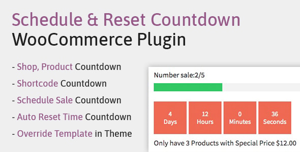 Schedule, Reset Countdown Plugin WooCommerce | WooCP - CodeCanyon Item for Sale