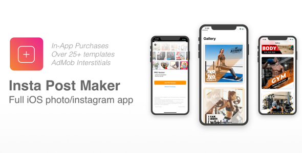 Insta Post Maker - Full iOS app to make Instagram Posts - CodeCanyon Item for Sale