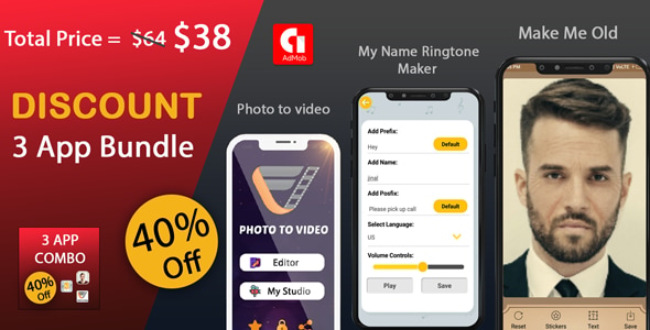 3 app android source code bundle, combo,pack - CodeCanyon Item for Sale