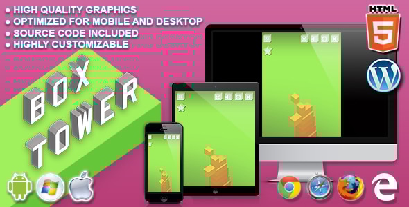 Box Tower - HTML5 Skill Game - CodeCanyon Item for Sale