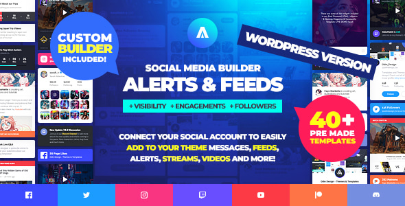 Asgard - Social Media Alerts & Feeds WordPress Builder - Facebook, Instagram, Twitch and more! - CodeCanyon Item for Sale