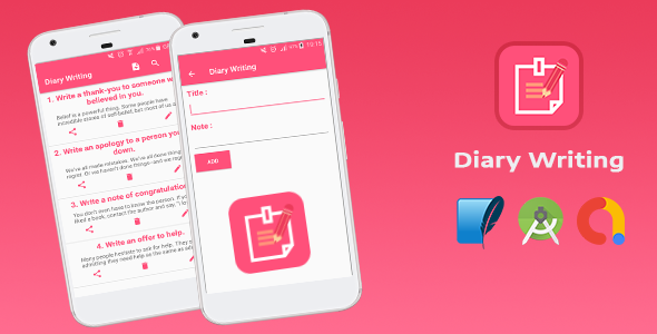 Diary Writing - Full Android Application Daily Notes & Notebook - CodeCanyon Item for Sale