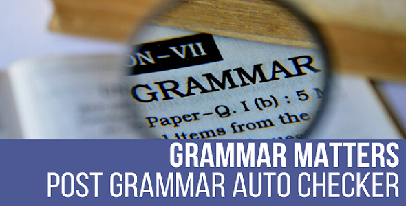 Grammar Matters - Automatic Grammar Checker Plugin for WordPress - CodeCanyon Item for Sale