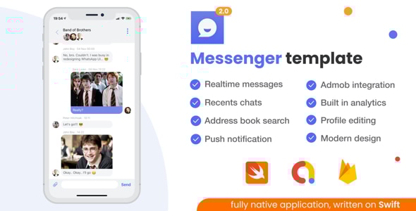iOS Messenger Template v2 + Firebase Firestore + AdMob - CodeCanyon Item for Sale