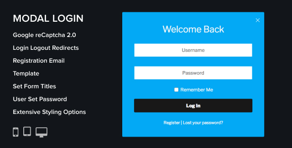Modal Login Register Forgotten Wordpress Plugin - CodeCanyon Item for Sale