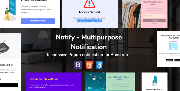 Notify - Multipurpose Notification for Bootstrap - CodeCanyon Item for Sale