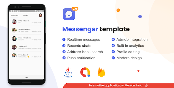 Android Messenger Template v2 + Firebase Firestore + AdMob - CodeCanyon Item for Sale