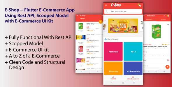 E-Shop -- Flutter E-Commerce App Using Rest API, Scooped Model with E-Commerce UI Kit - CodeCanyon Item for Sale