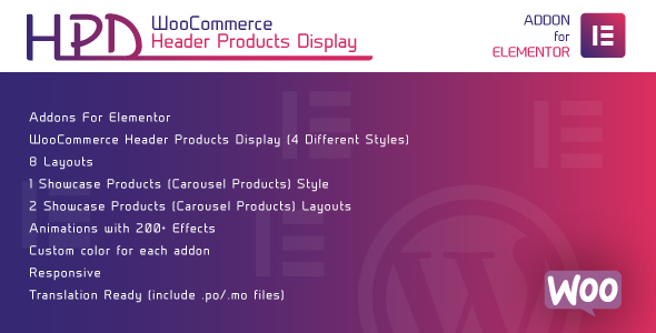 WooCommerce Header Products Display for Elementor - WordPress Plugin - CodeCanyon Item for Sale