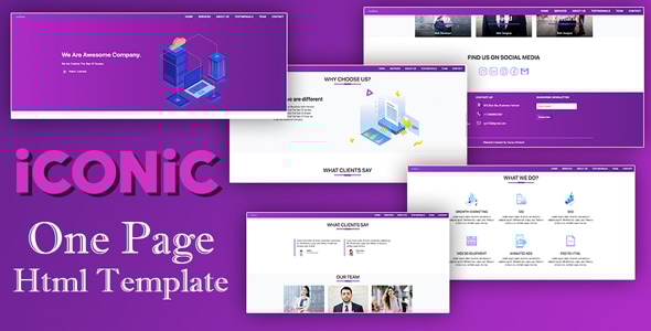 Iconic - One Page Html5 Css Bootstrap Responsive Template - CodeCanyon Item for Sale
