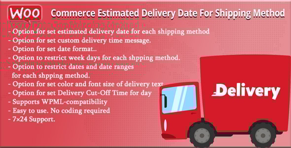 WooCommerce Estimated Delivery Date For Shipping Method - CodeCanyon Item for Sale